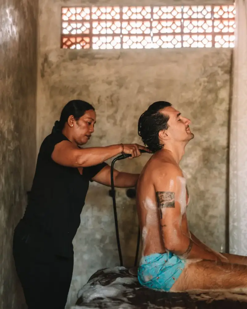 Hammam bubble massage treatment Ubud Bali Hesa Spa