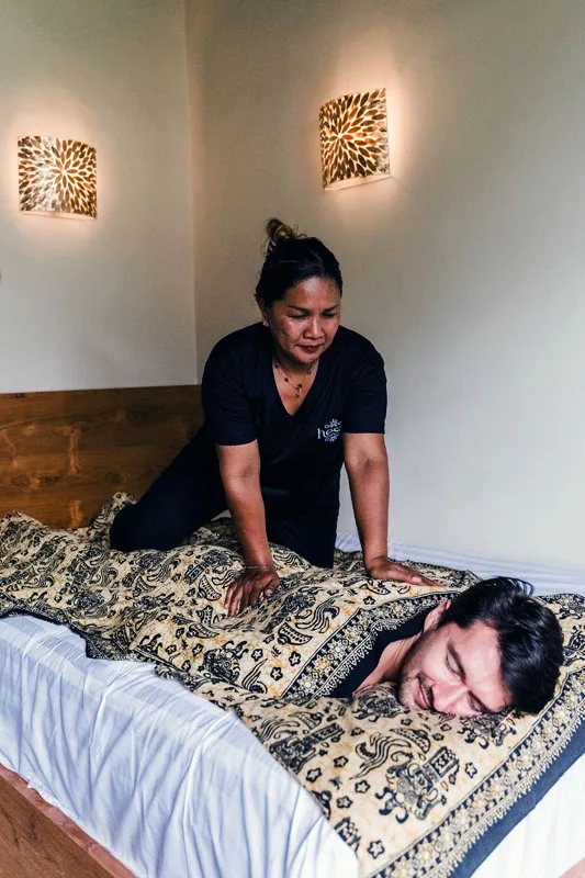 In-villa spa massage treatment at Hesa Villas Ubud Bali
