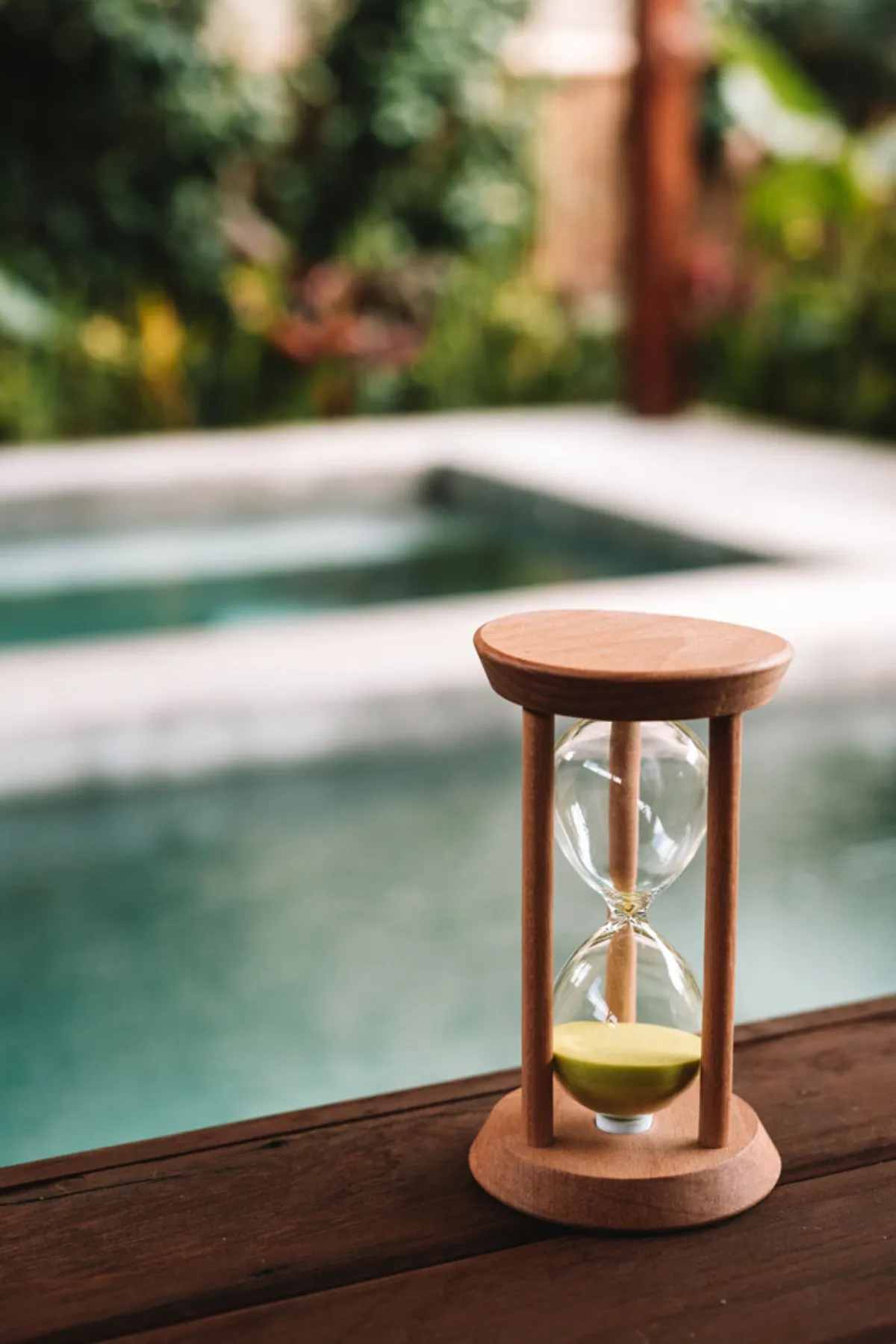 Sandglass timer plunge pool Hesa Wellness Spa Ubud
